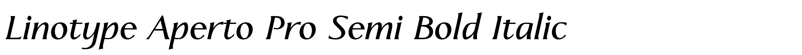 Linotype Aperto Pro Semi Bold Italic